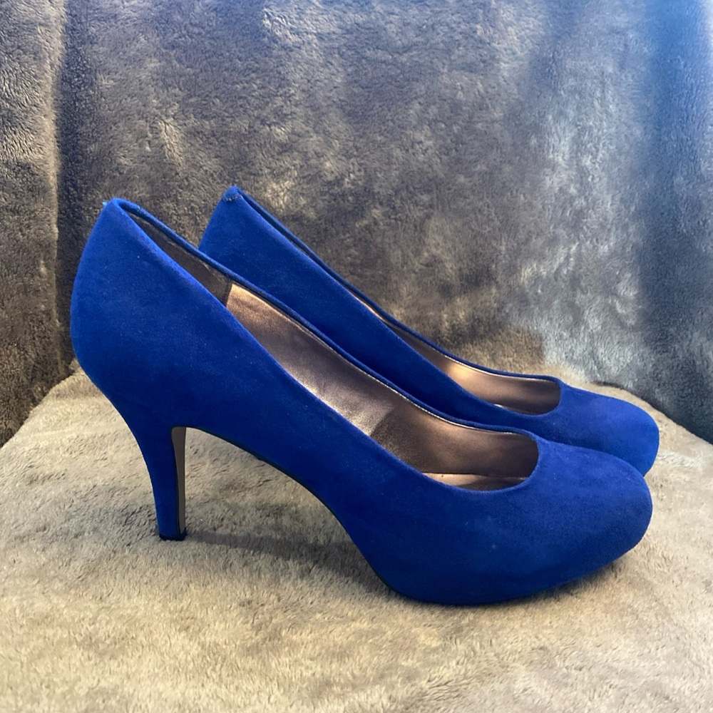 Madden Girl Getta Blue Faux Suede Heels Pumps Stilettos 👠 Sz 10